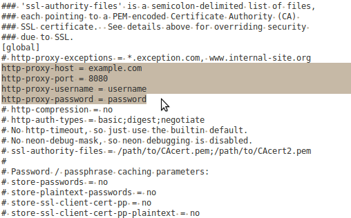 setting-proxy-in-subversion Setting up Subversion in proxy network