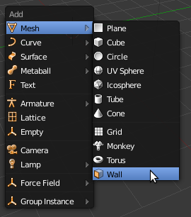 Solid Wall in Add mesh menu Solid Wall in Add mesh menu